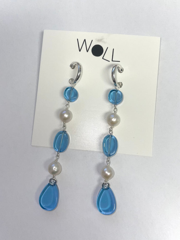 Woll Earrings: Bead and Pearl Earrings On Hoop-ESSE Purse Museum & Store