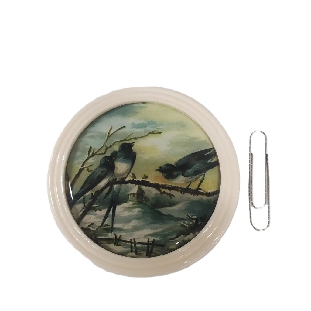 Lucy Lu Trinket Box: Birds, Winter, Snow, Trees-ESSE Purse Museum & Store