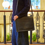 Paper High Pouch: Large Buffalo Leather Messenger