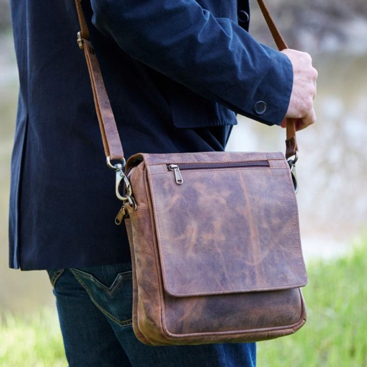 Paper High Bag: Buffalo Leather Portrait Messenger