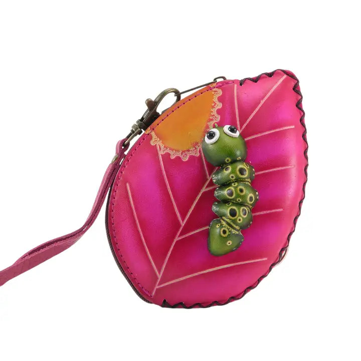 Sunflower Handmade Wristlet: Catapillar on the Leaf