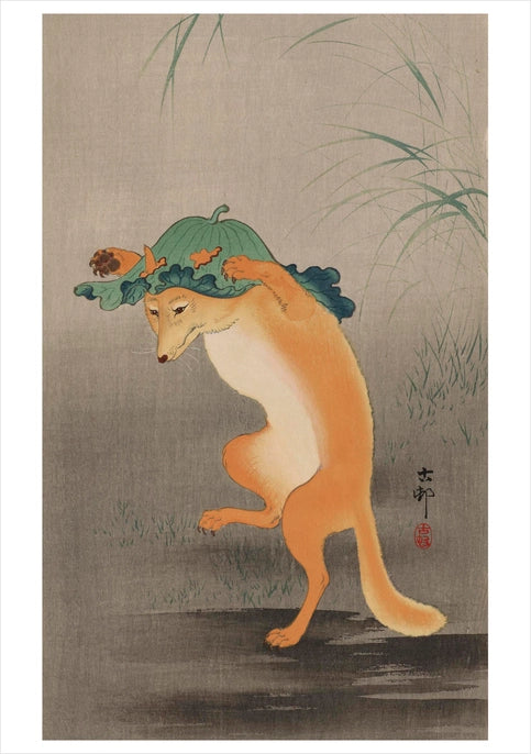 Pomegranate Card: Ohara Koson, Dancing Fox