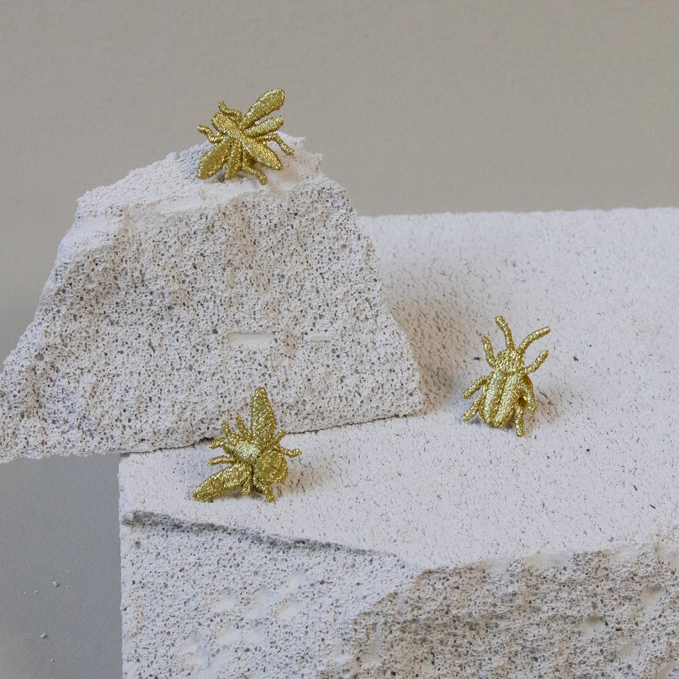 Botanopia USA Embroidered Brooch: Golden Bugs