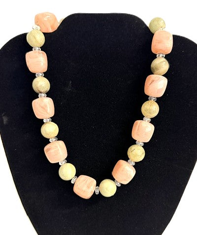 One Eleven Designs Necklace: Pink and Green