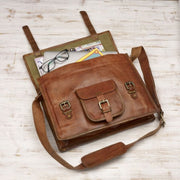 Paper High Bag: Leather Vintage Style Satchel