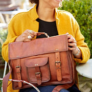 Paper High Bag: Leather Vintage Style Satchel