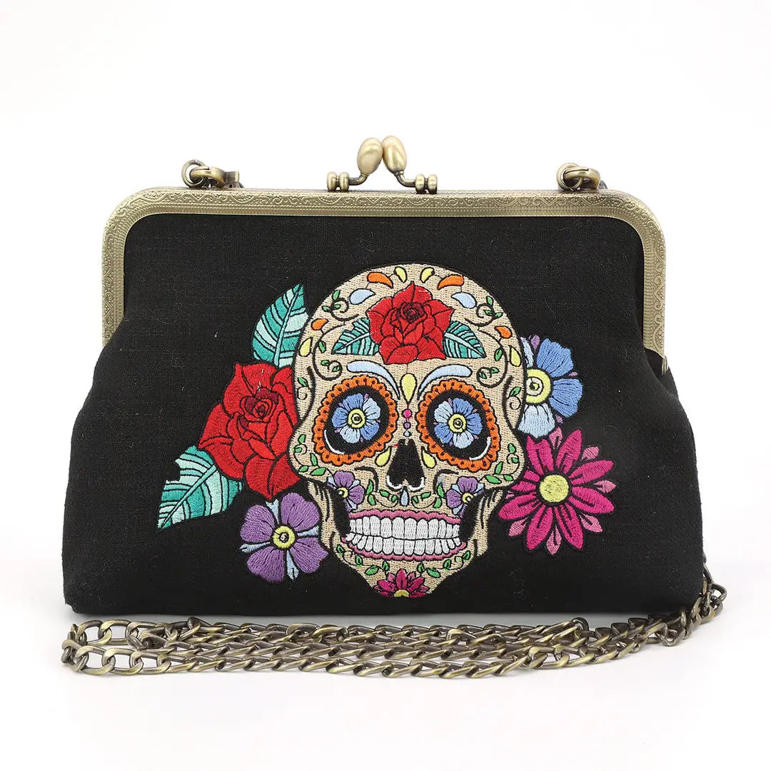 Comeco Bag: Kisslock Sugarskull