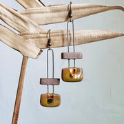 The Artifact House Earrings: Two Tone Olive & Natural Clay-ESSE Purse Museum & Store