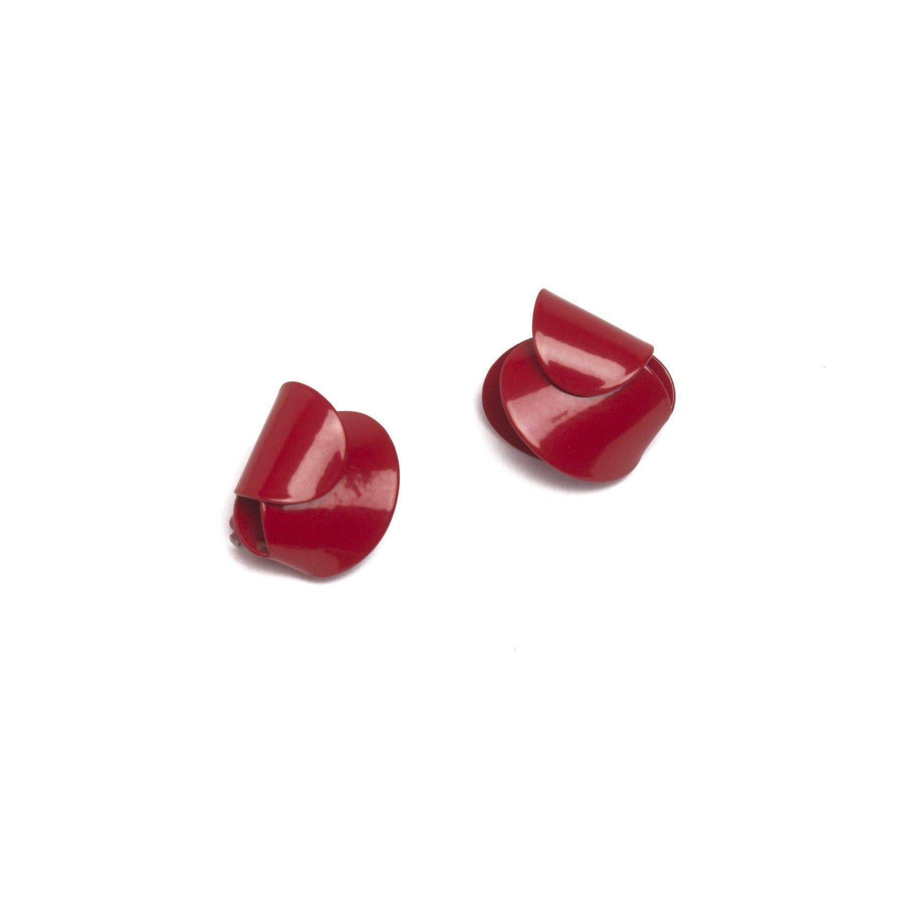 Ashley Buchanan Earrings: Red Tri-Fold Clips