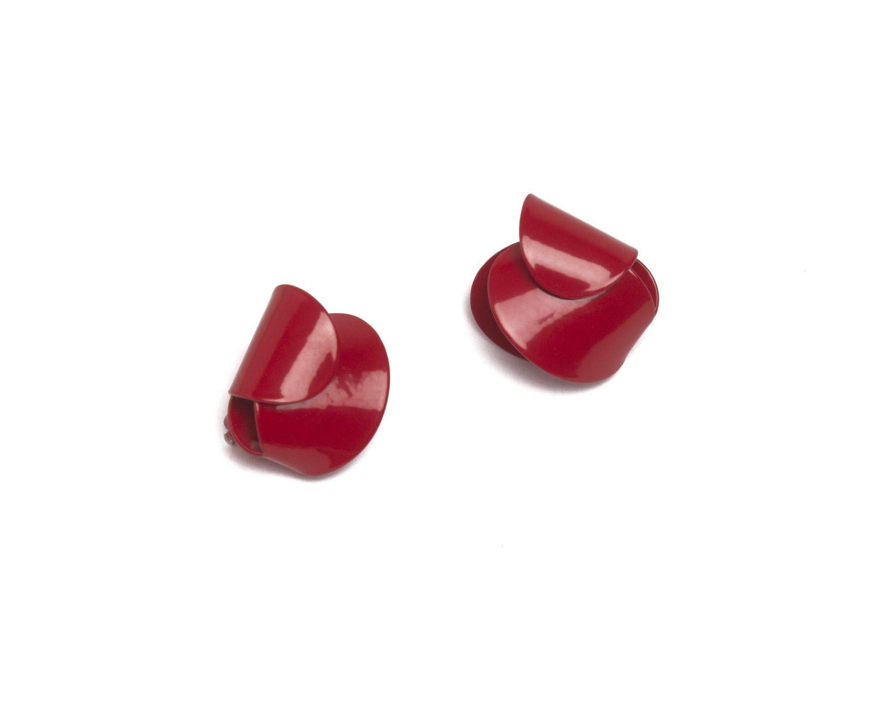 Ashley Buchanan Earrings: Red Tri-Fold Clips