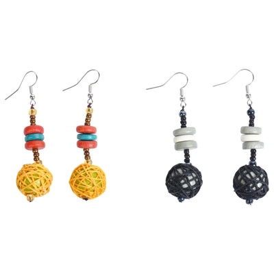 Bamboo Trading Company Earrings: Wooden Yarnball-ESSE Purse Museum & Store