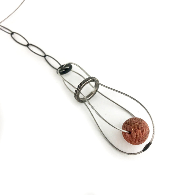 Boo Poulin Necklace: Lava Stone in Orbit-ESSE Purse Museum & Store