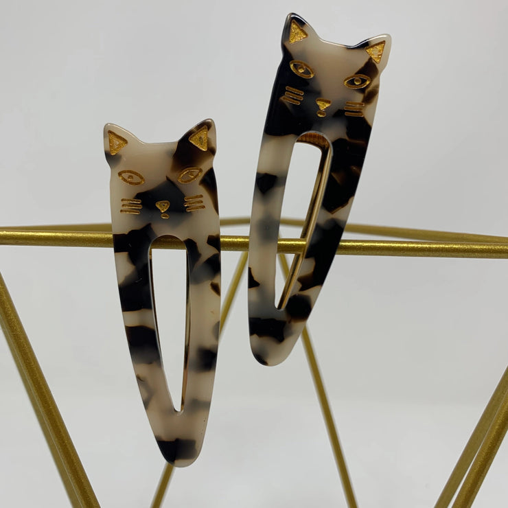Cookie & the Dude: Cat Head Hair Clips-ESSE Purse Museum & Store
