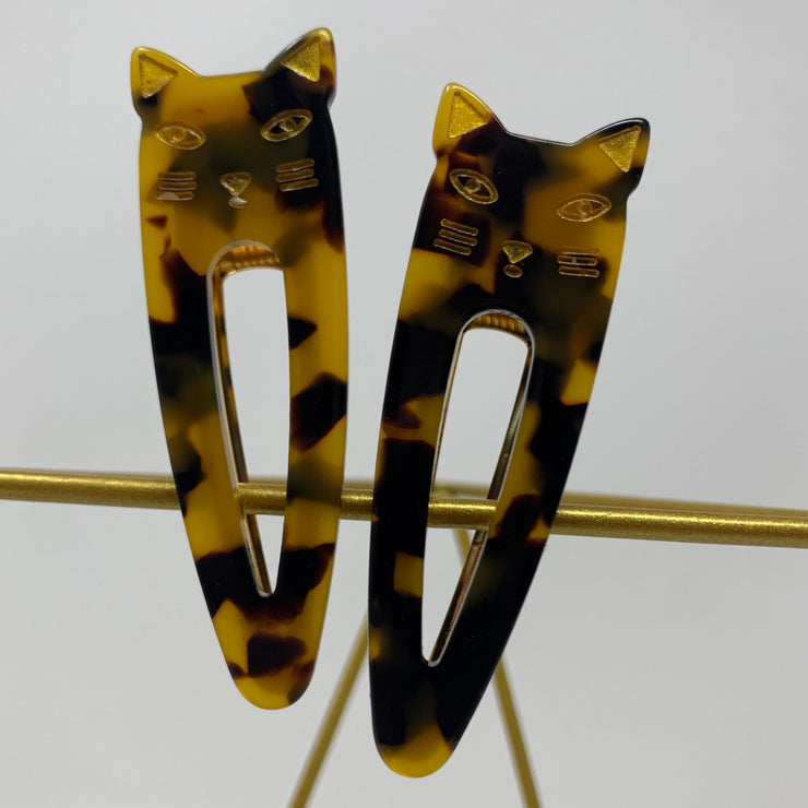 Cookie & the Dude: Cat Head Hair Clips-ESSE Purse Museum & Store