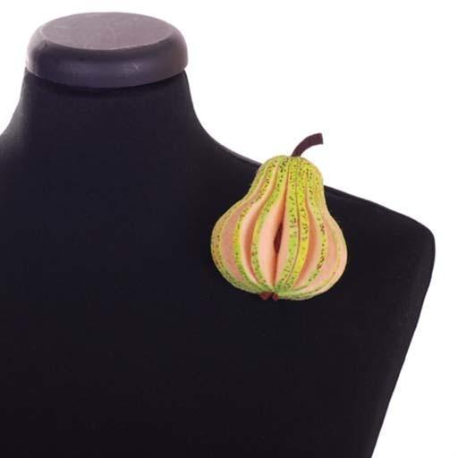 Danielle Gori-Montanelli Brooch: Sliced Pear-ESSE Purse Museum & Store