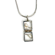 Donna D'Aquino Necklace: Double Squares & Pearls-ESSE Purse Museum & Store