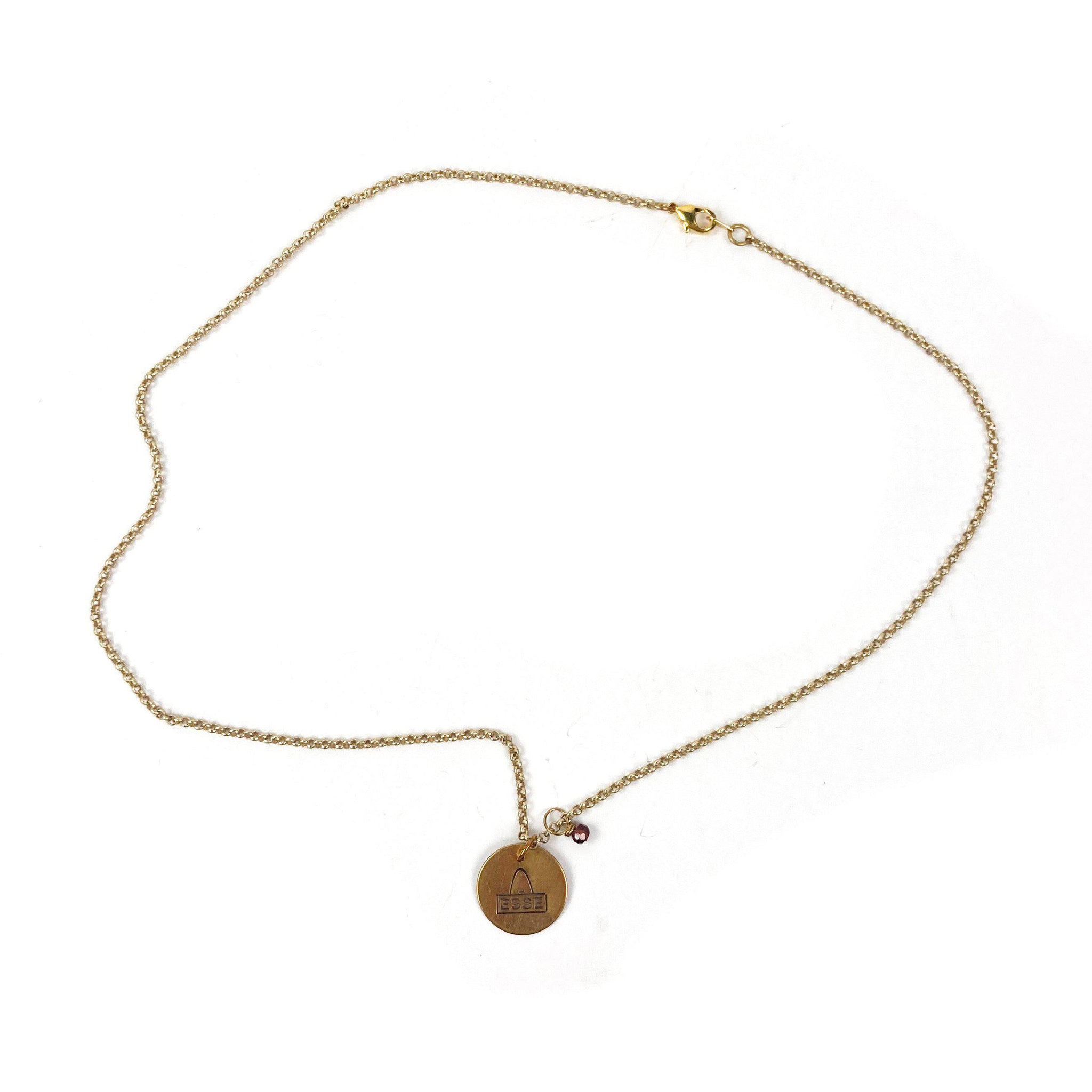 ESSE Necklace w/ Stone: Brass