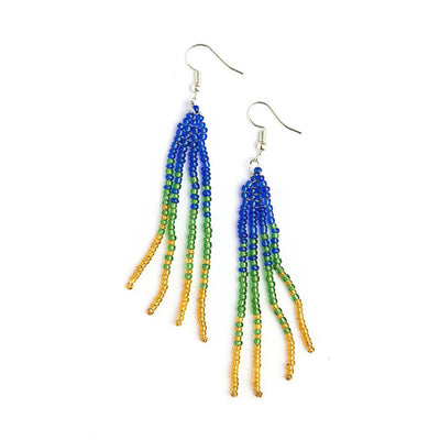 Fair Anita Earrings: Beaded Peacock-ESSE Purse Museum & Store