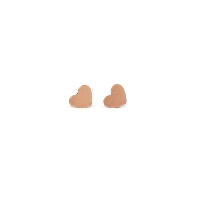Fair Anita Earrings: Copper Heart Studs-ESSE Purse Museum & Store