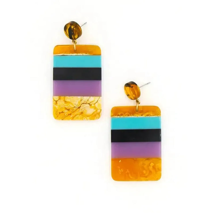 Fair Anita Earrings: Mod Resin Color Block-ESSE Purse Museum & Store