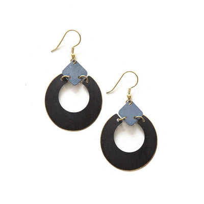 Fair Anita Earrings: Painted Stormy Horizon-ESSE Purse Museum & Store