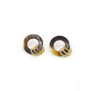 Fair Anita Earrings: Round Horn Stud-ESSE Purse Museum & Store