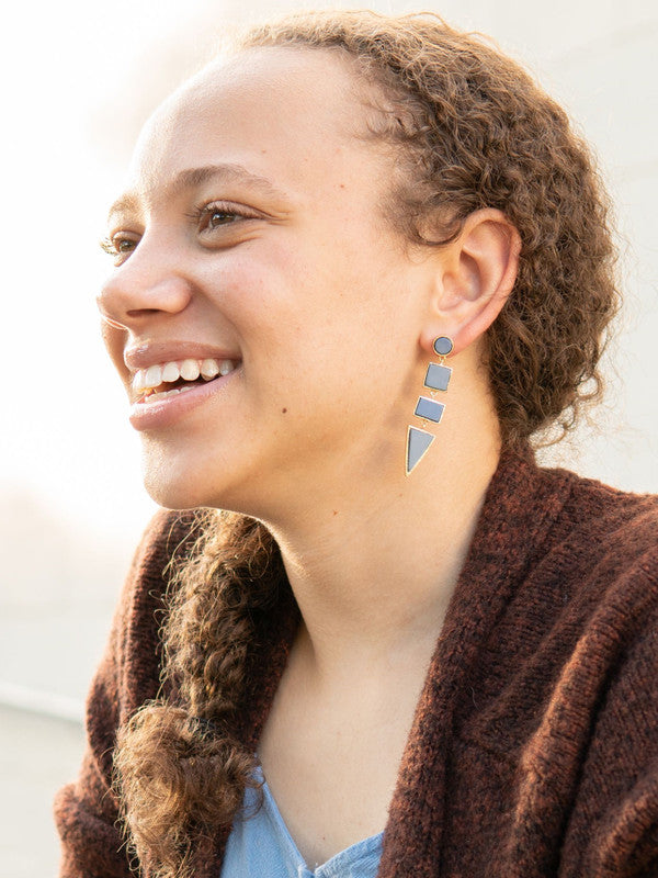 Fair Anita Earrings: Slate To The Point-ESSE Purse Museum & Store