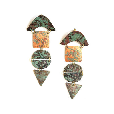 Fair Anita Earrings: Stand Out Painted Brass-ESSE Purse Museum & Store