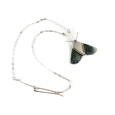 Gabrielle Gould Necklace: Silver Winged Moth-ESSE Purse Museum & Store