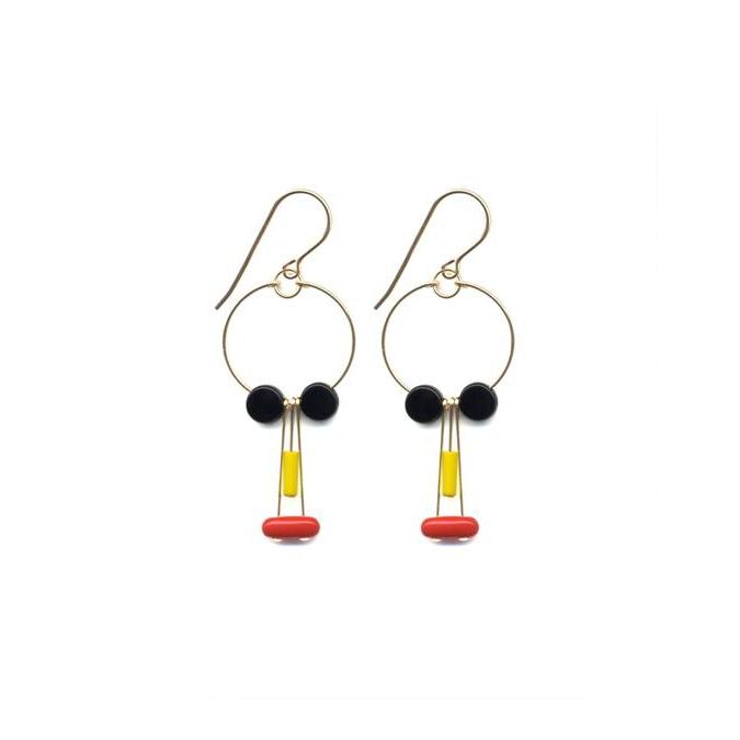 I. Ronni Kappos Earrings: Face Hoop-ESSE Purse Museum & Store