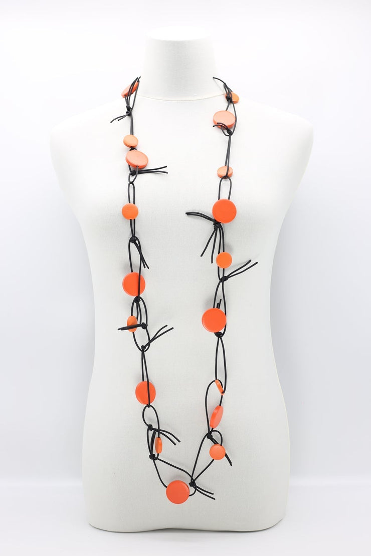 Jianhui London Necklace: Coins on Leatherette Chain-ESSE Purse Museum & Store