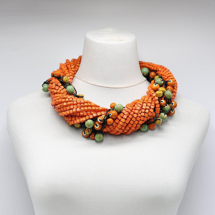 Jianhui London Necklace: Next Pashmina & Ceramic Beads-ESSE Purse Museum & Store