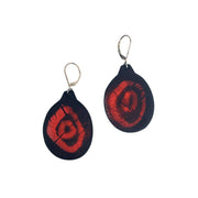 Julie Shaw Circle Earrings: Black/Red-ESSE Purse Museum & Store