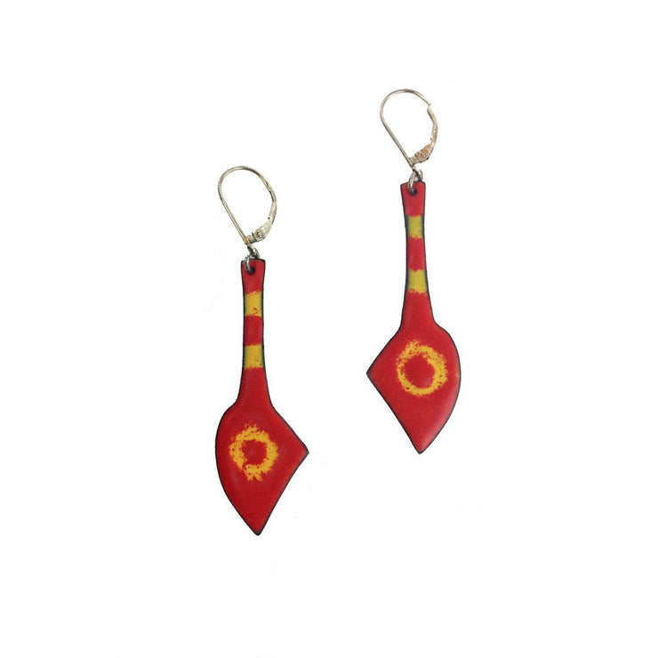 Julie Shaw Spear Earrings: Red/Orange-ESSE Purse Museum & Store