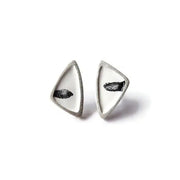 KimyaJoyas Earrings: Artistic Triangular Enamel Studs-ESSE Purse Museum & Store
