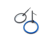 KimyaJoyas Earrings: Blue Enamel Circle-ESSE Purse Museum & Store