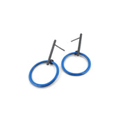 KimyaJoyas Earrings: Blue Enamel Circle-ESSE Purse Museum & Store