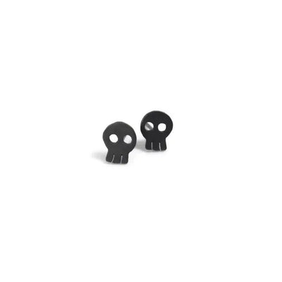 KimyaJoyas Earrings: Oxidized Silver Skull-ESSE Purse Museum & Store