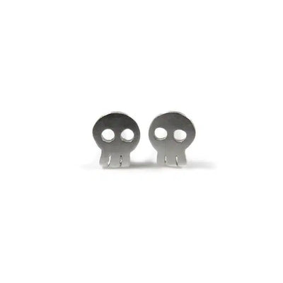 KimyaJoyas Earrings: Oxidized Silver Skull-ESSE Purse Museum & Store
