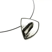 KimyaJoyas Necklace: Artistic Black & White Enameled Oxidized Silver-ESSE Purse Museum & Store