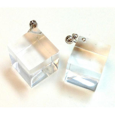 Laurent Guillot Cube Earrings: Clear-ESSE Purse Museum & Store