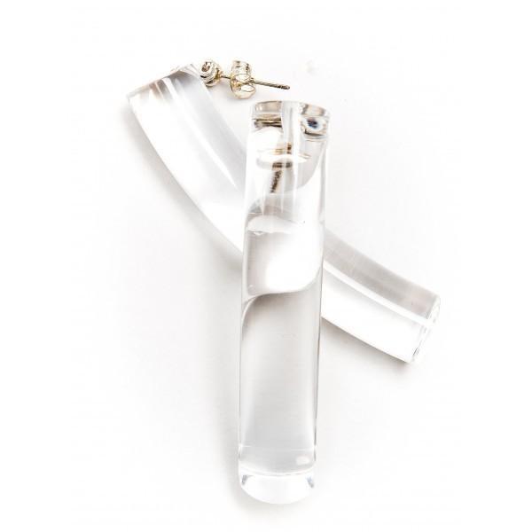Laurent Guillot Elbow Earrings: Clear-ESSE Purse Museum & Store