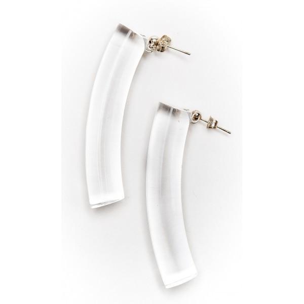Laurent Guillot Elbow Earrings: Clear-ESSE Purse Museum & Store