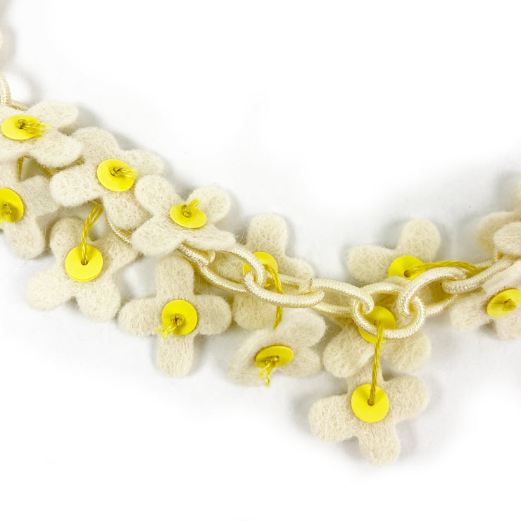 Lynsey Walters Flower Confetti Necklace: Cream & Yellow-ESSE Purse Museum & Store