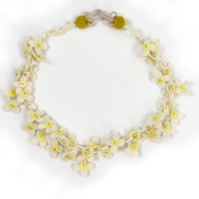 Lynsey Walters Flower Confetti Necklace: Cream & Yellow-ESSE Purse Museum & Store