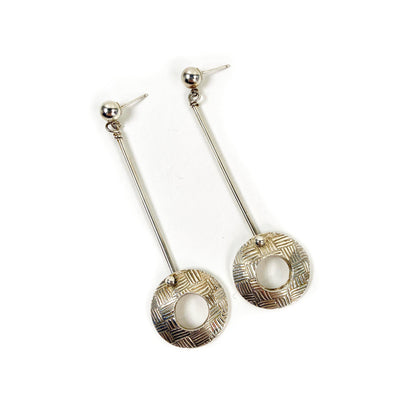 Mary Allison Long Textured Circle Earrings-ESSE Purse Museum & Store