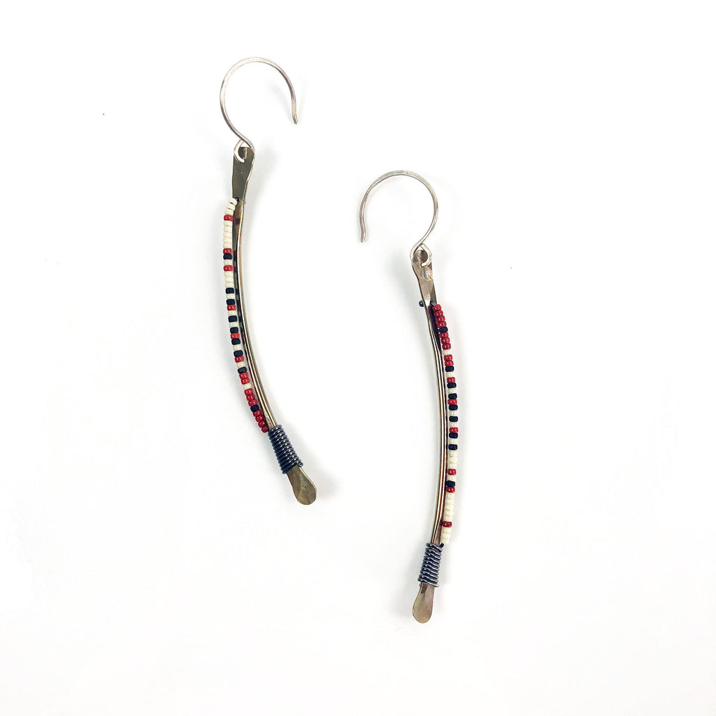 Olivia de Soria Earrings: Forged Tribal Line-ESSE Purse Museum & Store