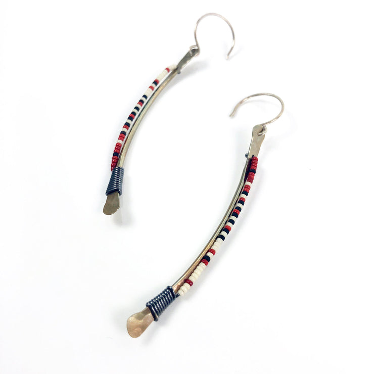 Olivia de Soria Earrings: Forged Tribal Line-ESSE Purse Museum & Store