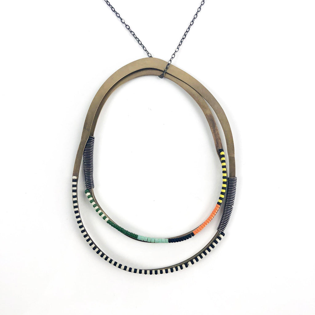 Olivia de Soria Necklace: Double Hoop-ESSE Purse Museum & Store