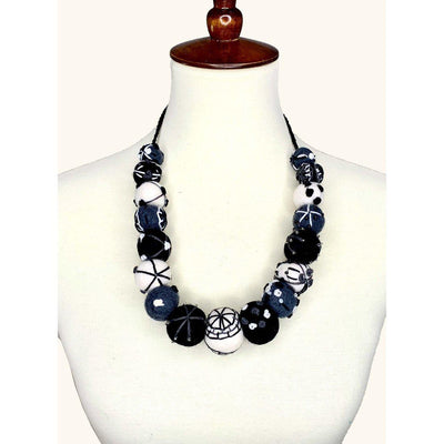 Pomegranate Moon Necklace: Black & White-ESSE Purse Museum & Store